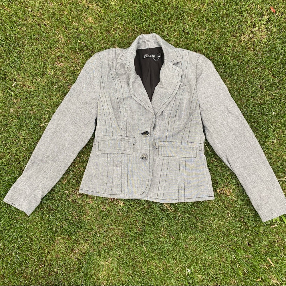7th Ave NY sz 2 gray Blazer jacket career